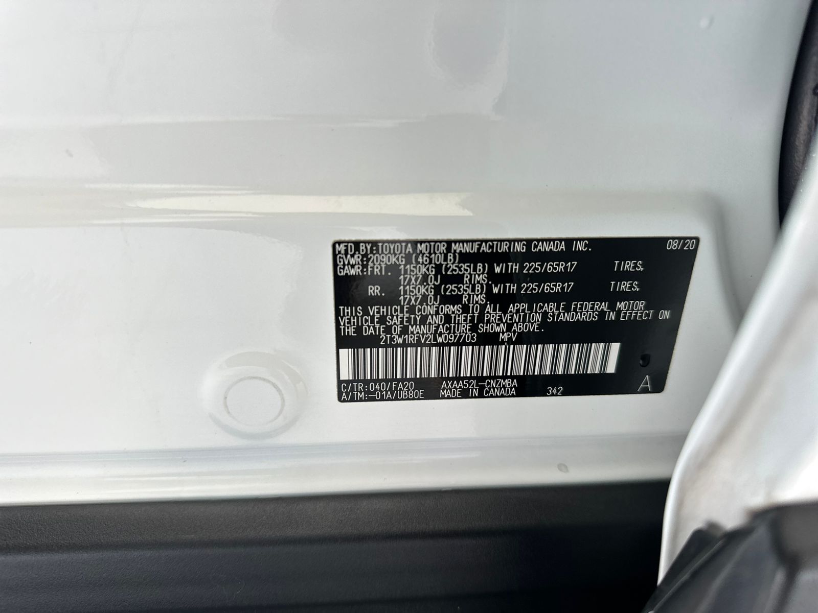 Toyota Rav4 XLE 2020